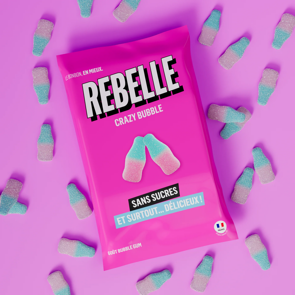 Bonbons bouteille rose et bleu - 50 gr