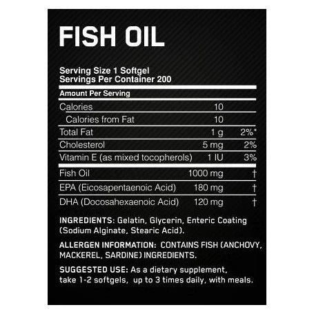 Omega 3 - Fish Oil 100 Softgels