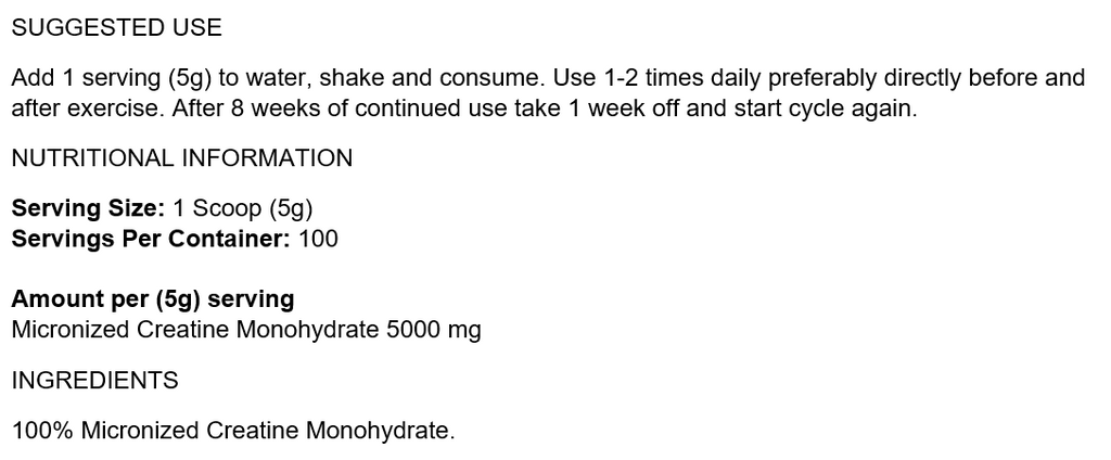Creatin Monohydrat - 250 gr