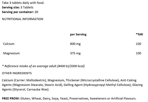 Calcium et Magnesium - 90 tablets