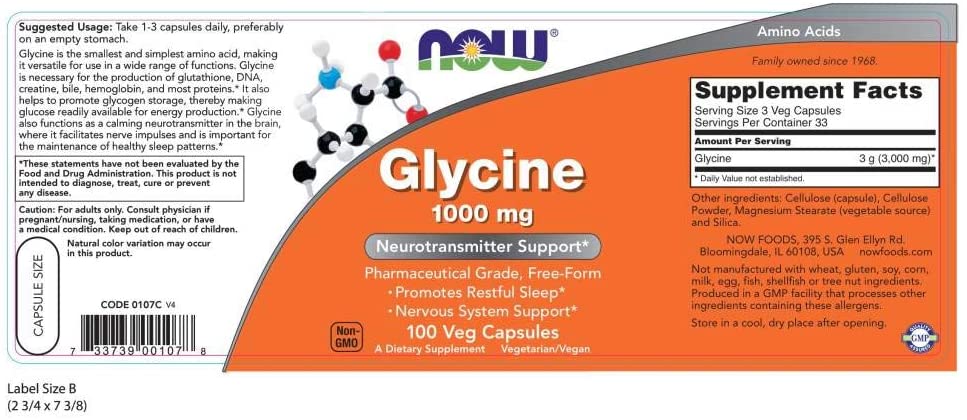 Glycine 100 Capsules-1000mg