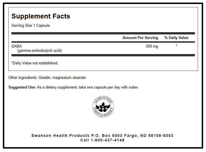 Gaba 500 mg 100 Capsules